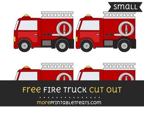 Free Fire Truck Cut Out - Small Size Printable Community Helpers Theme ...