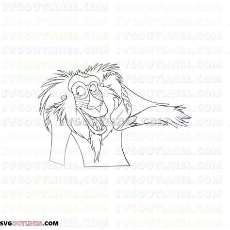 Rafiki The Lion King 4 Outline Svg Dxf Eps Pdf Png