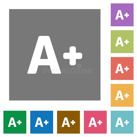 Vierkante Vlakke Pictogrammen Met Grotere Lettergrootte Vector