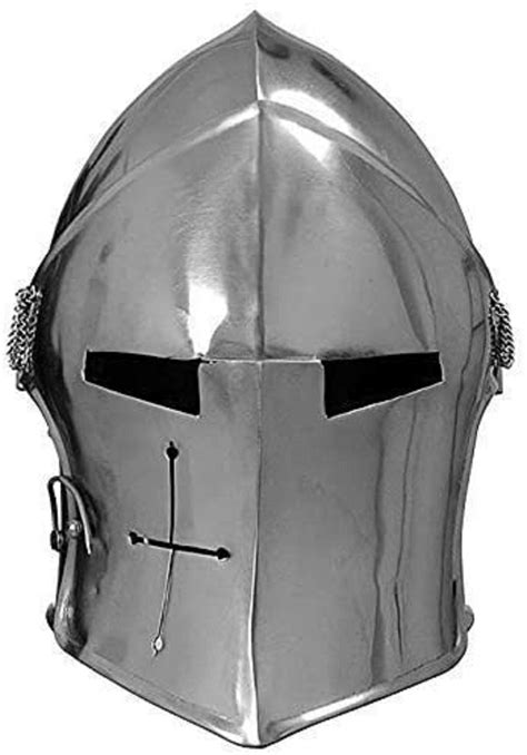 Medieval Barbute Helmet Visored Brushed Steel Knights Armory Etsy