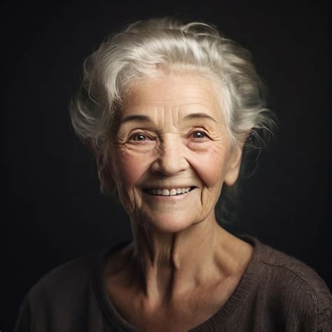 Premium Photo A Portrait Of An Old Lady Smiling