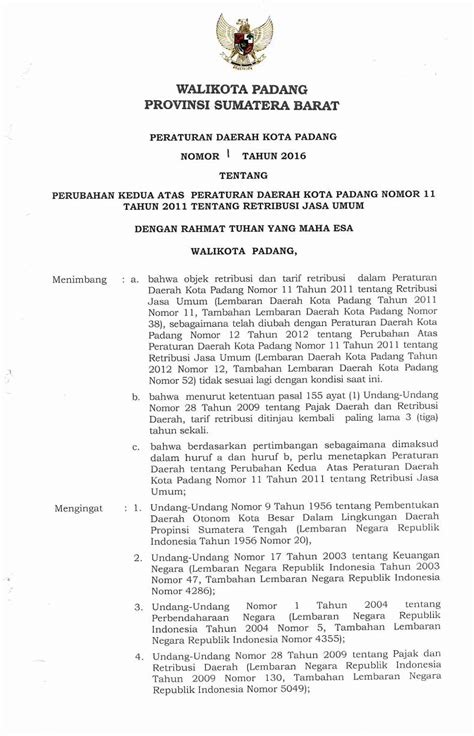 Pdf Padang Bpk Go Id Retribusi Jasa Umum Struktur Dan Besaran Tarif