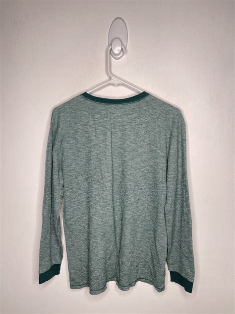 Old Navy Waffle Knit Henley Shirt Boys Size Xl 14 16 Husky Green Long