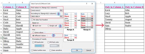 How To Compare Two Columns And List Differences In Excel