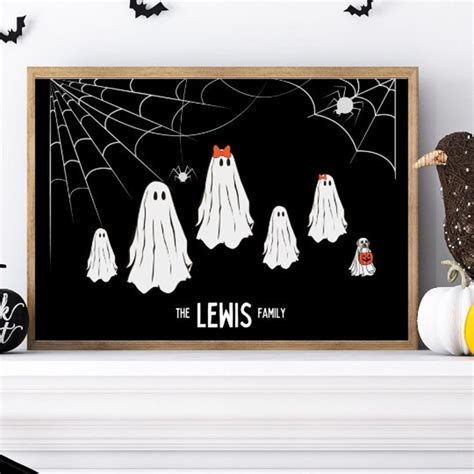 Ghost Halloween Family Portrait Personalized Family Print Family Decor ...