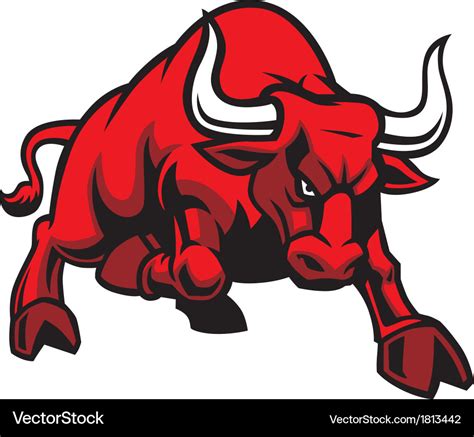 Charging bull Royalty Free Vector Image - VectorStock