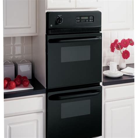 Ge 24 In Self Cleaning Smart Double Electric Wall Oven Black In The Double Electric Wall Ovens