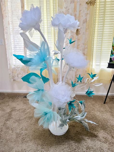 Oversized Turquoise Flower Installation/ /parties/wedding Floral Decor ...