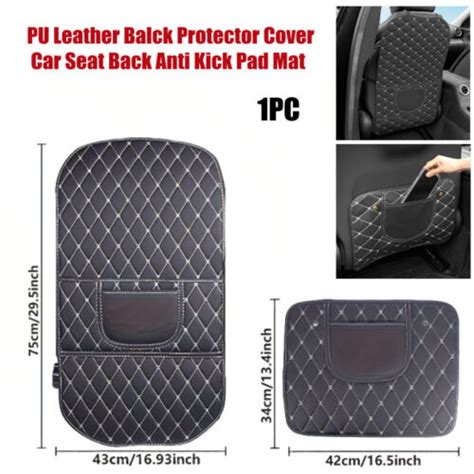 Pu Leather Balck Protector Cover Car Seat Back Anti Kick Pad Mat