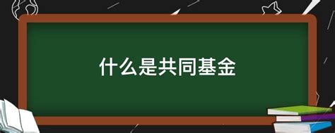 什么是共同基金 业百科