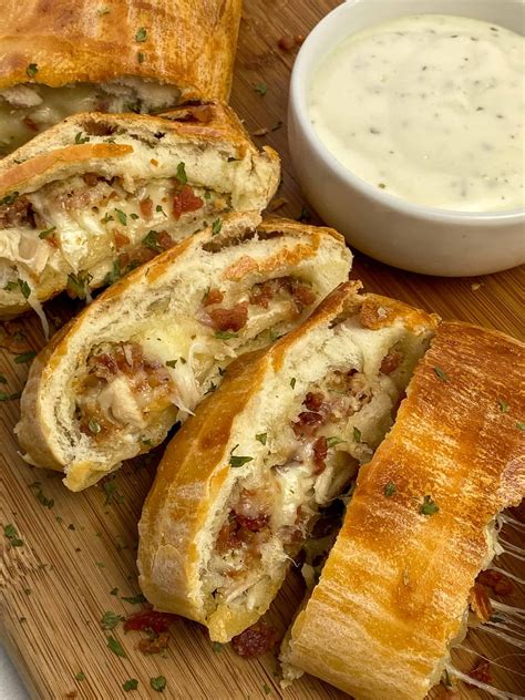 Melting Cheese Out Of Chicken And Bacon Melt Next To Ranch Dipping Sauce Recipes Cooking