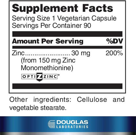 Douglas Laboratories Opti Zinc Mg Zinc Monomethionine Supports