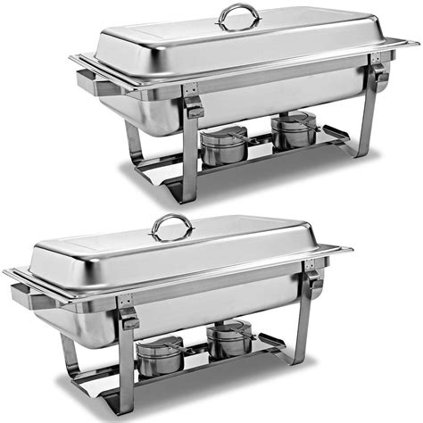 Packs Chafing Dish Quart Stainless Steel Rectangular Chafer Full