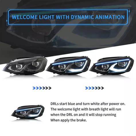 Vland Full Led Drl Scheinwerfer F R Volkswagen Vw Golf Mk