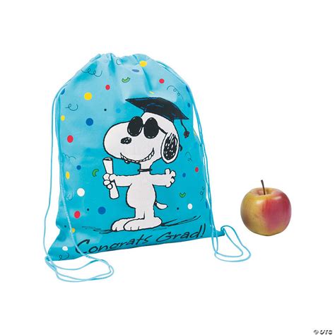 12 X 15 Medium Peanuts® Graduation Snoopy Nonwoven Drawstring Bags