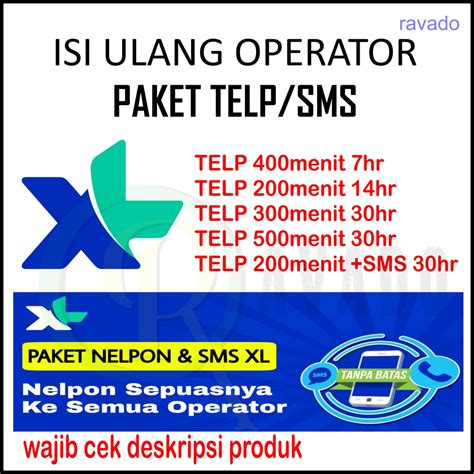 Jual Isi Ulang Top Up Paket Kuota Bebas Nelpon Sms Xl Sesama Semua