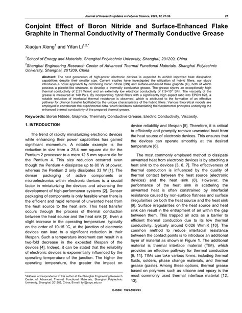 Pdf Conjoint Effect Of Boron Nitride And Surface Enhanced Flake