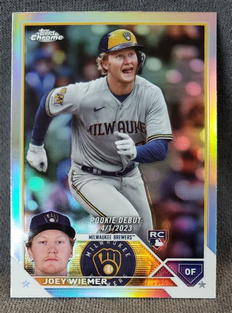 2023 Topps Chrome Update Joey Wiemer Rookie Debut Refractor Ebay