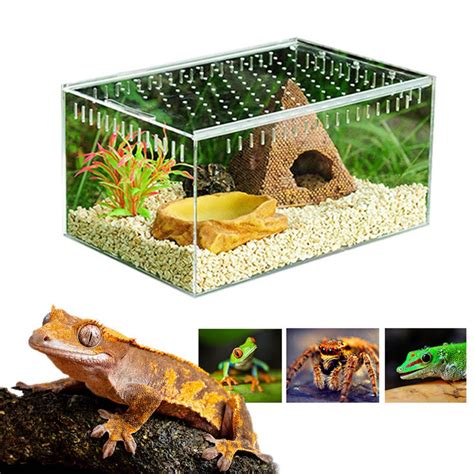 Acrylic Reptile Terrarium Transparent Feeding Insect Breeding Cage