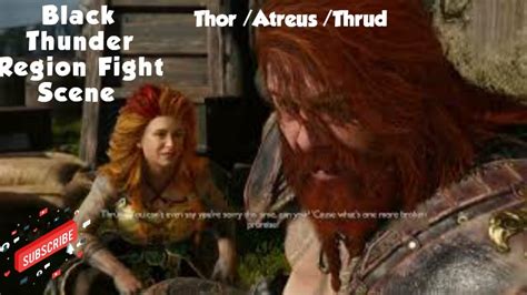 Drunk Thor Atreus And Thrud Fight Scene Black Thunder Region God Of War Ragnarok Youtube