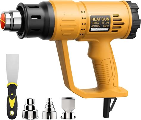 Heat Gun Tgk® 1800w Heavy Duty Hot Air Gun Kit 122℉~1202℉ Dual Temperature Heat Guns