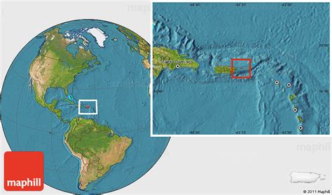 Satellite Location Map of Culebra