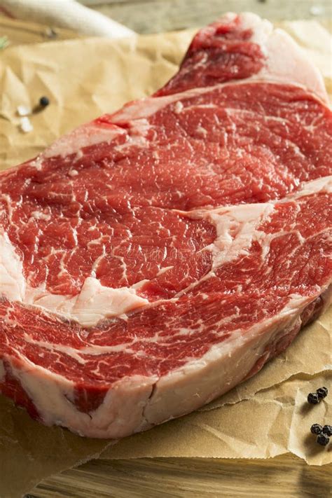 Raw Grass Fed Boneless Ribeye Steak Stock Image Image Of Fresh Rare 106462907