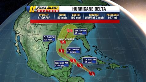 National Hurricane Center Hurricane Delta Strengthens Into Hurricane As It Moves Toward Gulf Of