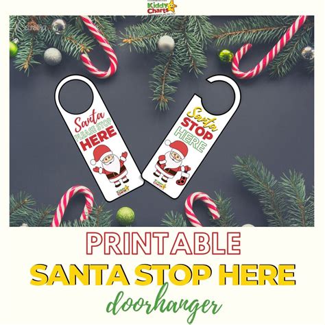 Printable Santa Stop Here Christmas Door Hanger