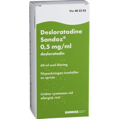 Köp Desloratadine Sandoz Oral Lösning 05 Mgml 60 Ml På