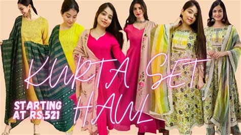 Festive Kurta Set HAUL Affordable Kurta Dupatta Set TRY ON Haul