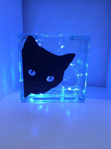 Peeping Cat Glass Light Block Night Light Mothers Day T Etsy Uk