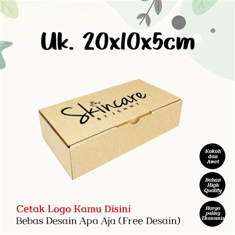 Jual SABLON Kardus Custom Uk 20x10x5 CM Bebas Desain Kardus