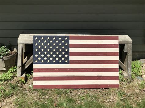 Wooden American Flag Outdoor Decor