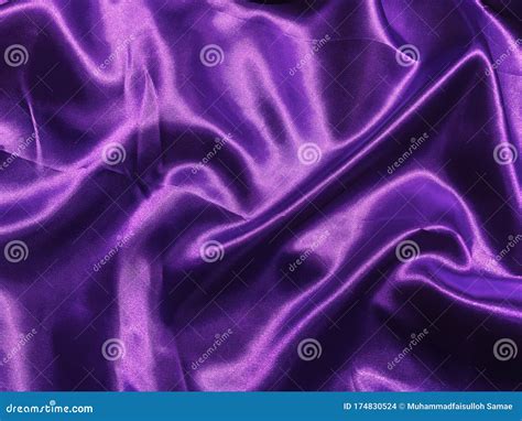 Closeup Of Purple Satin Or Silk Texture Background Copy Space With