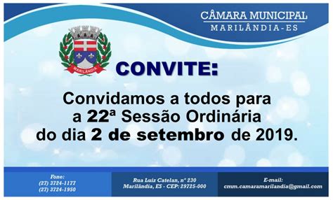 Convite Câmara Municipal de Marilândia