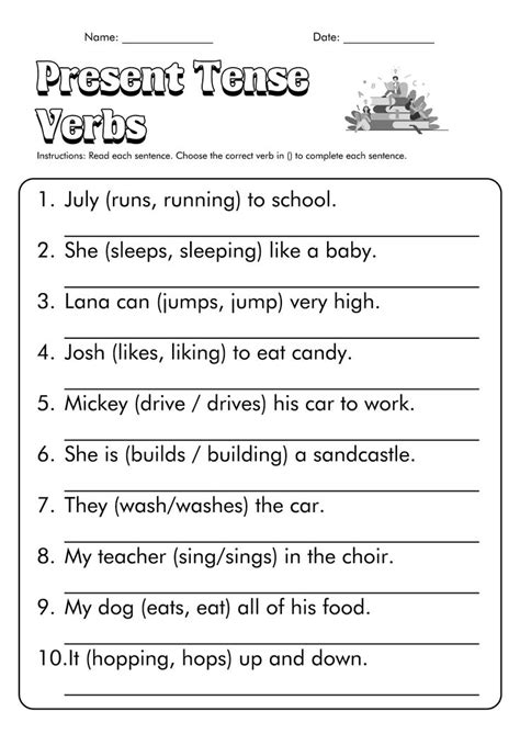 16 Past Tense Verbs Worksheets 2nd Grade Verb Worksheets Present Tense Verbs 2nd Grade