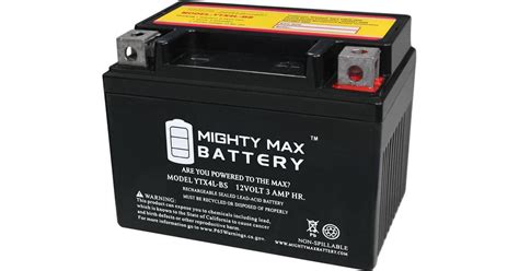 Mighty Max Battery Ytx4l Bs Sla Replaces Atv Taotao Cheetah Tforce Ata