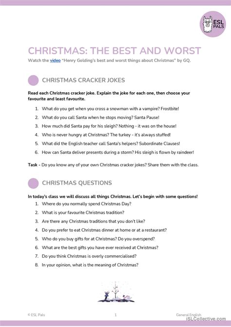 Christmas B2 C2 Esl Lesson Plan By English ESL Worksheets Pdf Doc