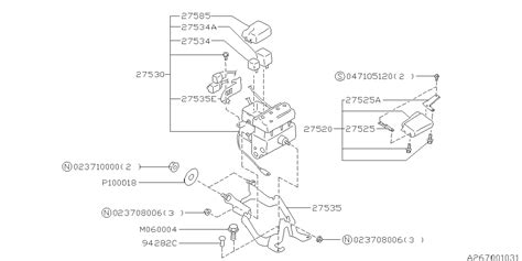 Subaru Legacy Abs Relay Motor Relay Hydro Unit 26735AA012