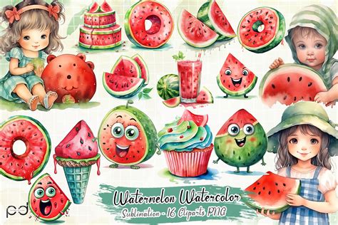 Watermelon Watercolor Sublimation Graphic By Padma Design · Creative