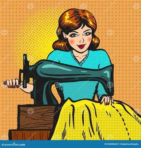 Seamstress Sewing Hem Cartoon Vector Cartoondealer