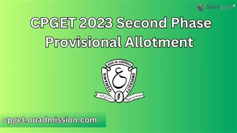 Cpget Round Provisional Seat Allotment Out Direct Link Here