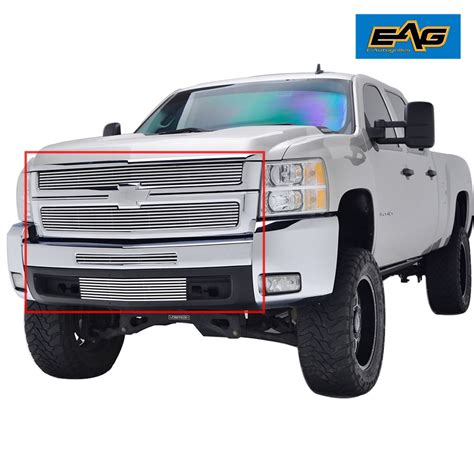 Eag Billet Grille Insert Combo Front Upper Lower Bumper Aluminum