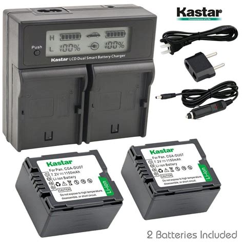 Lcd Dual Charger And 2 Battery Panasonic Cgr Du07 Nv Gs230 Nv Gs250 Nv Gs258 Gs280 Ebay