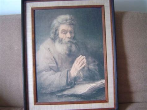 Vintage Rembrandt Reproduction Of Old Man Praying Ebay