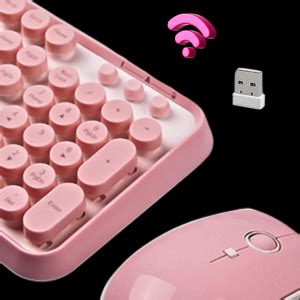 SADES V2020 teclado mouse sem fio Wireless Rosa conexão 2 4ghz