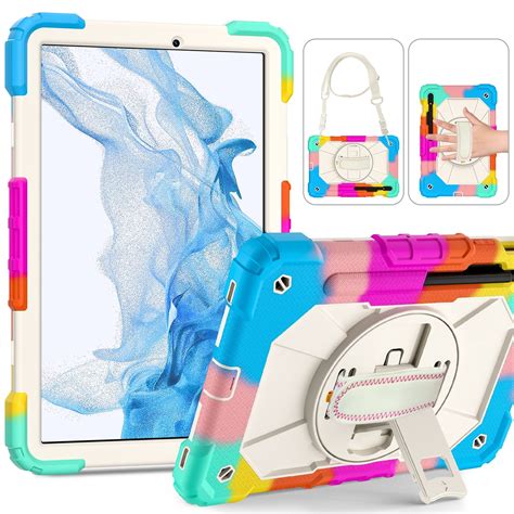 For Samsung Galaxy Tab S8 / Tab S7 Contrast Color Robot Silicone + PC