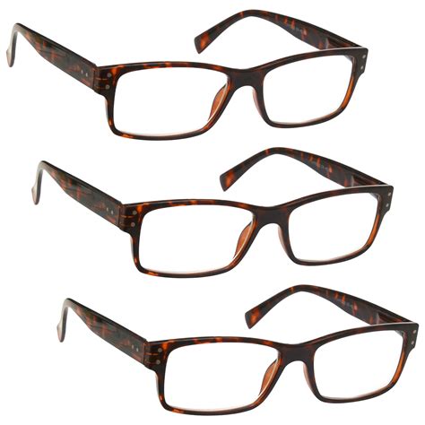 3 Packs Mens Large Designer Style Reading Glasses Spring Hinges Uv Reader Rrr11 Ebay