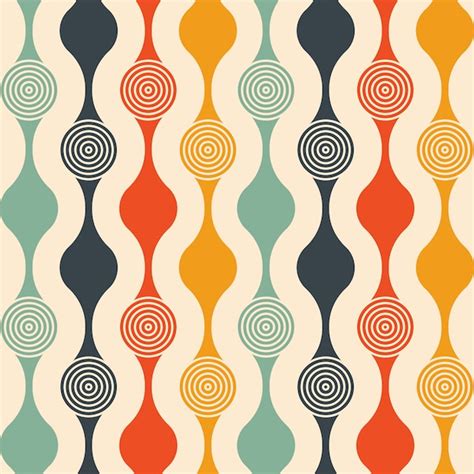 Premium Vector Retro Seamless Pattern With Circles